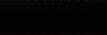 Grid lines in perspective. Abstract background. Grid seamless pattern background. Panorama view....