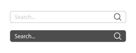 Search here. Search bar for ui. Search bar vector icons in flat design, isolated on white...