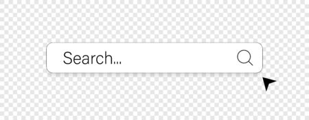 Search here. Search bar for ui. Search bar vector icons in flat design, isolated on transparent background. Vector illustration.のイラスト素材