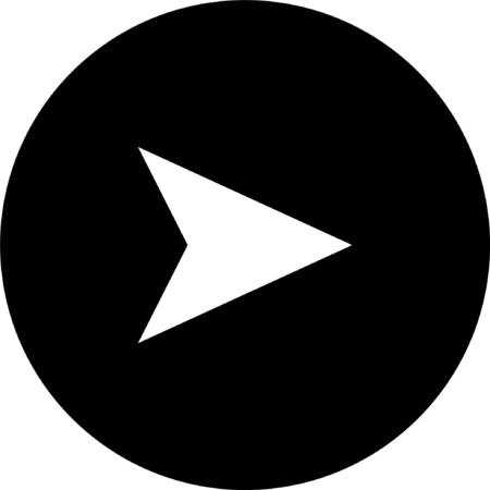 Arrow  White color in black circle. Arrow in modern simple flat design. Arrow vector icon. Vector...