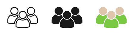 People icons. User icons, isolated. Group of people in flat design. People vector icons. Team signs. Vector illustrationのイラスト素材