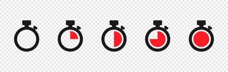 Timer vector icons on transparent background. Set of Timer. Countdown Timer vector icons. Eps10のイラスト素材
