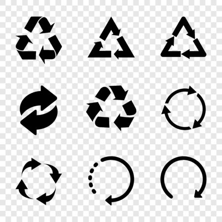Recycle. Recycle vector icons, isolated. Recycle symbol or sign. Vector illustrationのイラスト素材