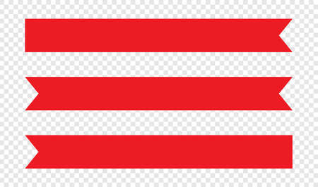 Banners. Red ribbon banners, isolated. Three vector banners. Vector illustrationのイラスト素材