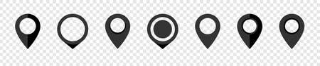 Location pin collection. Pointer map. Location mark icons. Pin vector icons, isolated. Vector illustrationのイラスト素材