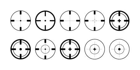 Target. Target vector icons, isolated. Aim collection. Target symbols. Aim for aiming. Vector illustrationのイラスト素材