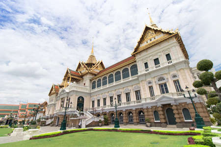 The Royal Grand Palace and Temple of the Emerald Buddha Bangkok, Thailand - June 18,2020 : The Chakri Maha Prasat Thone Hallのeditorial素材