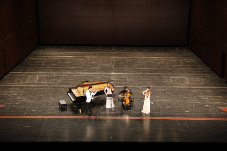 performance of musician at the stageのeditorial素材