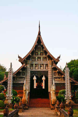 Temple in thai style in chiangmai city in north of Thailand.の写真素材