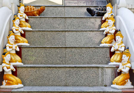 Thai style molding art in temple at Chiangmai province Thailandの写真素材