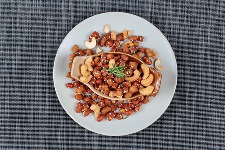 Spicy fried textured soy protein curry .の写真素材