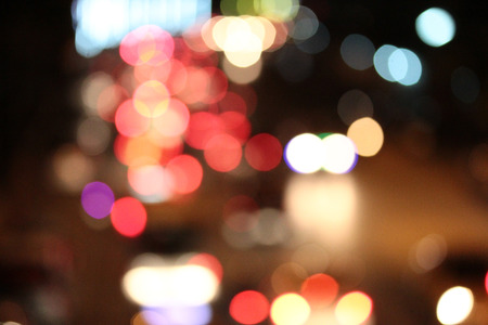 Night city street lights bokeh background ,Defocused background