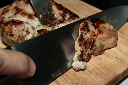 Home made ,Ready served of pork steak for meat.の写真素材