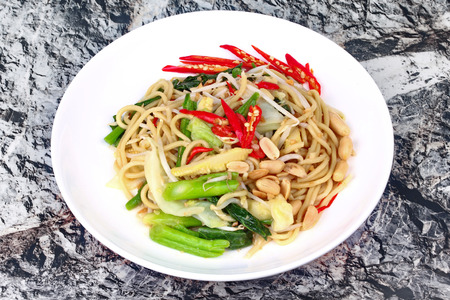 Auspicious food festival of Chinese people,Sour and sweet fried Chinese noodle with...