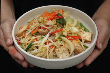 Auspicious food festival of Chinese people,Sour and sweet fried Chinese noodle with...