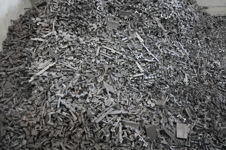 Scrap iron that is placed. Rolling back the new meltingの写真素材