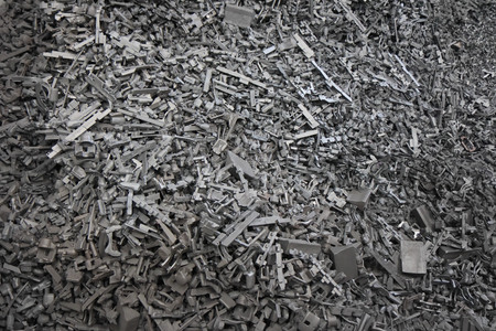 Scrap iron that is placed. Rolling back the new meltingの写真素材