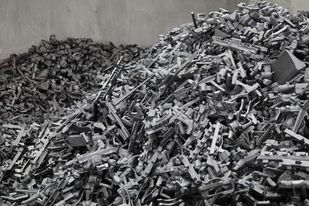 Scrap iron that is placed. Rolling back the new meltingの写真素材