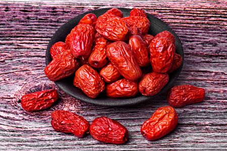 Dried jujube ,The fruit is a traditional Chinese herb , Chinese jujube dry.Jujube,の写真素材