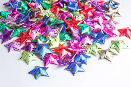 Colorful star handcraft ribbin for donate to give away alms by scattering ,The Coin...