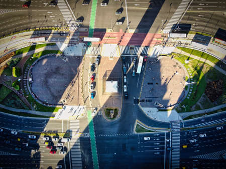 Obelisk of Buenos Aires seen from above with a Droneの写真素材