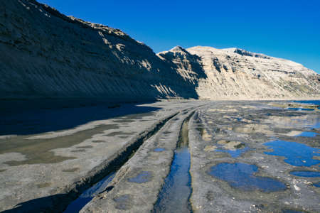 Cliffs on a beach in Puerto PirÃ¡mides