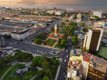 Argentine Air Force Square and Monumental Tower Clockの写真素材