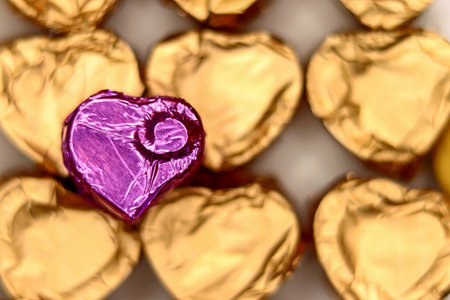 heart-shaped chocolate for valentine's dayの写真素材