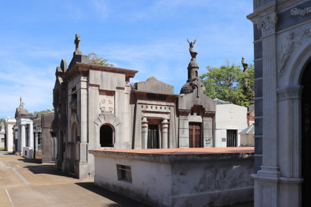Crypts, vaults and graves of the Chacarita cemeteryの写真素材
