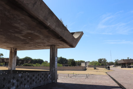 roof of the entrance to the crypts of the cemetery in buenos aires