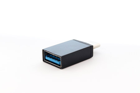usb to usb c digital data adapter connectorの写真素材