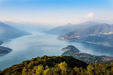 the pearl of Como lakeの写真素材