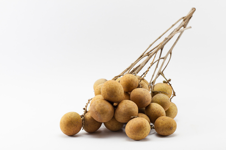 Fresh longan fruit on white backgroundの写真素材