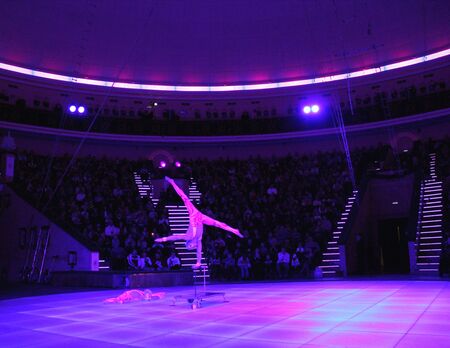 Minsk, Belarus, Belorussian State circus, 2012 circus performance  January 7  2012: couple of...