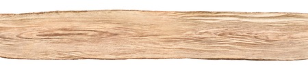 Rustic background banner: a nice long untreated wood board from a beech tree, isolated on whiteの写真素材