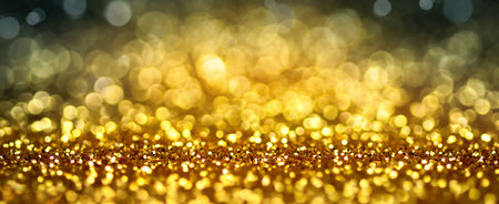 Golden glitter texture background, an elegant macro shot as abstract frame with gold bokeh circles...