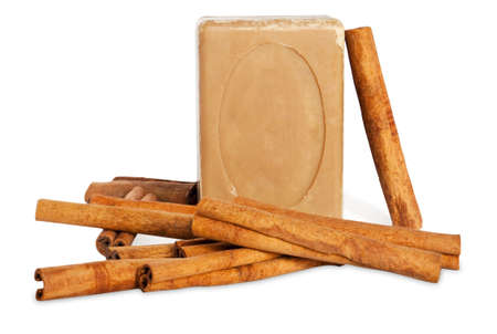 Handmade soap with cinnamonの写真素材