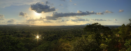 Beautiful panoramic view from Sigiriya mountain in Sri Lankaの写真素材