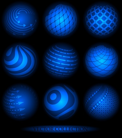 Set of abstract planet symbolsのイラスト素材