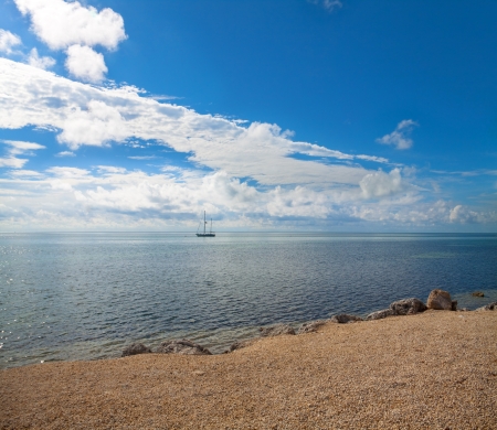 Romantic landscape of Key Largo, Florida on early morningの写真素材