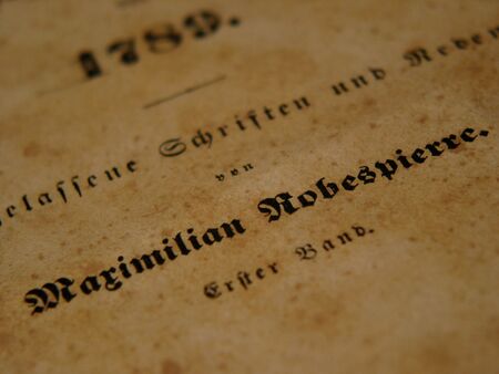 Old (1789!) coverpage from Robespierre´s bookの写真素材