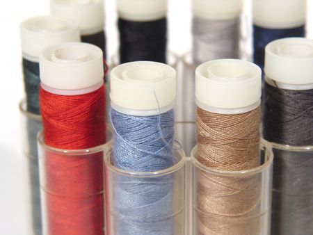 Close-up of a set of spools