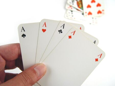 Close-up of 4 aces
