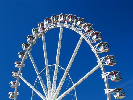 Perfect view of the Giant Wheel against blue sky