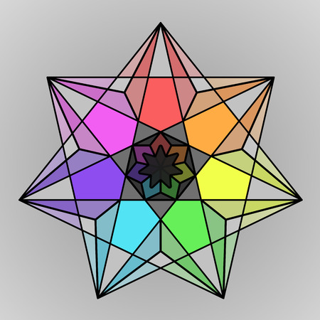 Colored geometric graphic cheerful rainbow star symbolのイラスト素材