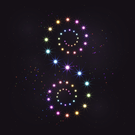 Rainbow colorful star curl spiral decoration elementのイラスト素材
