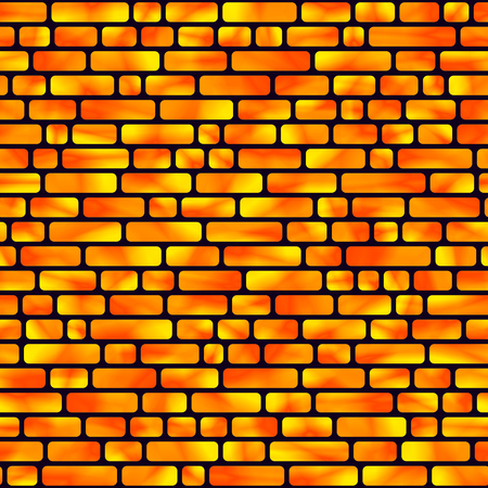 Seamless Pattern of Orange and Yellow Holographic Rectangles. Creative Geometric Background Continued Design.のイラスト素材