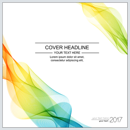 Universal Covers Design with Gradient Wave Line on White Background.のイラスト素材