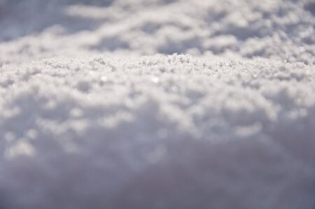 close-up of fresh snow on the groundの写真素材
