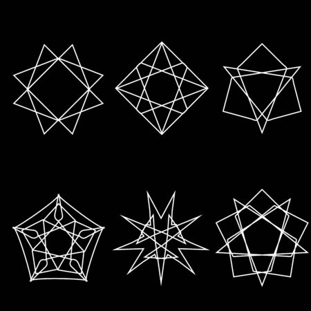 Geometric pattern icon star astrology starsAstrology geometric pattern set pentogrammのイラスト素材